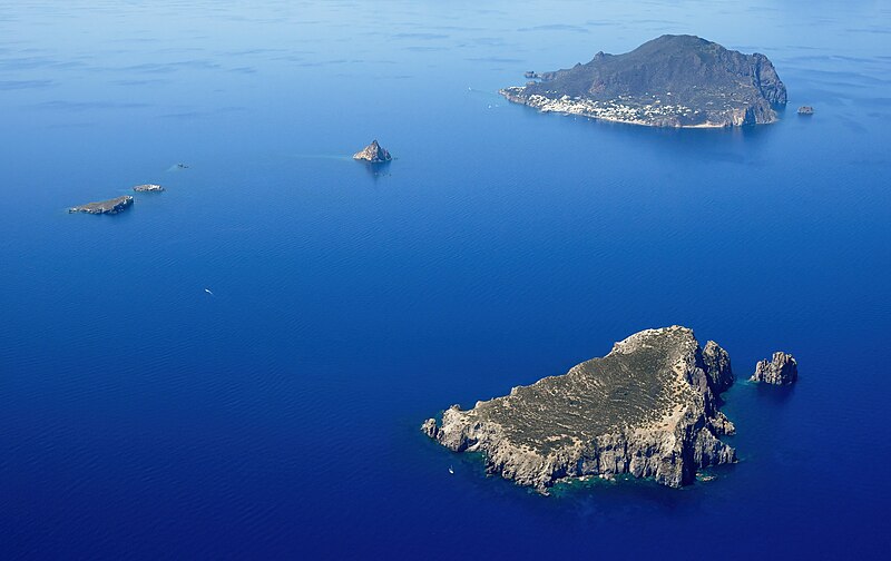 aerial image of riserva naturale orientata isola di panarea e scogli viciniori view from the northeast
