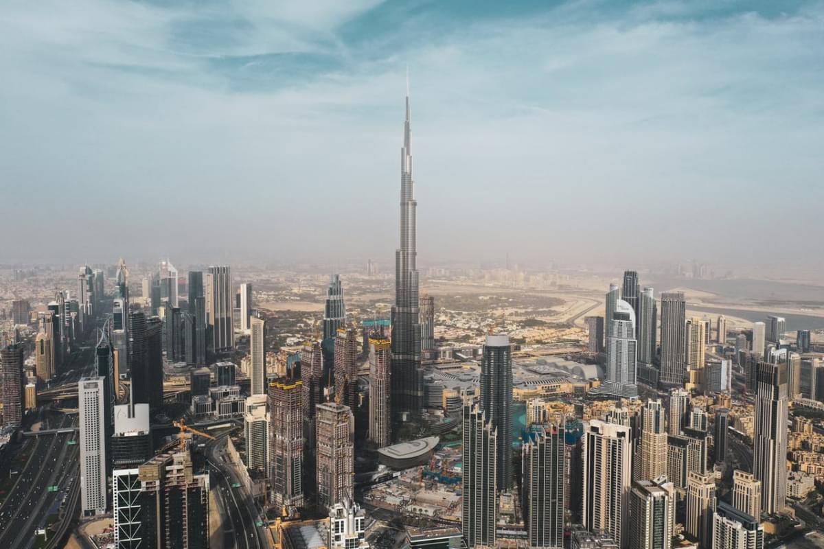 aerial photo of city under the blue sky