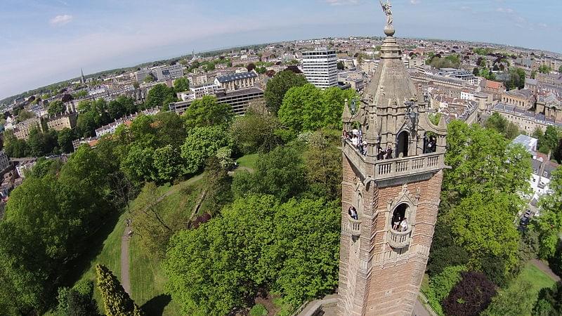 aerial photo of the top of cabot tower