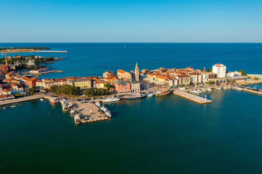 aerial photo umag town istra croatia