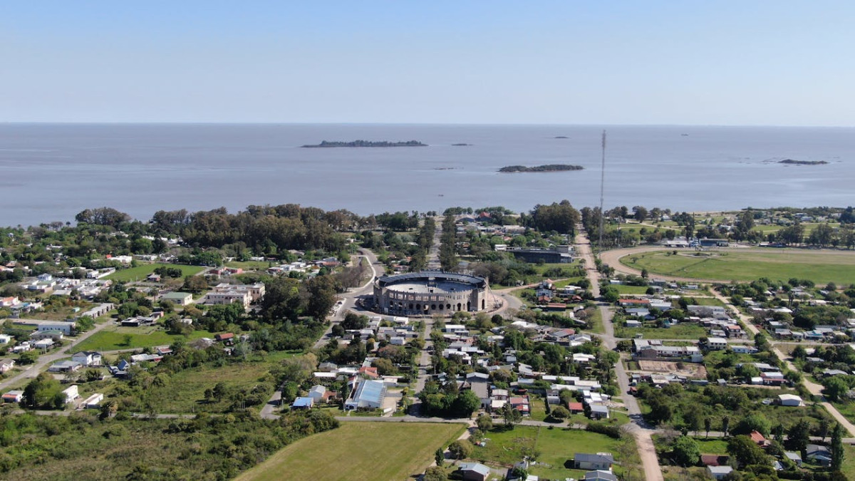 aerial view of a town