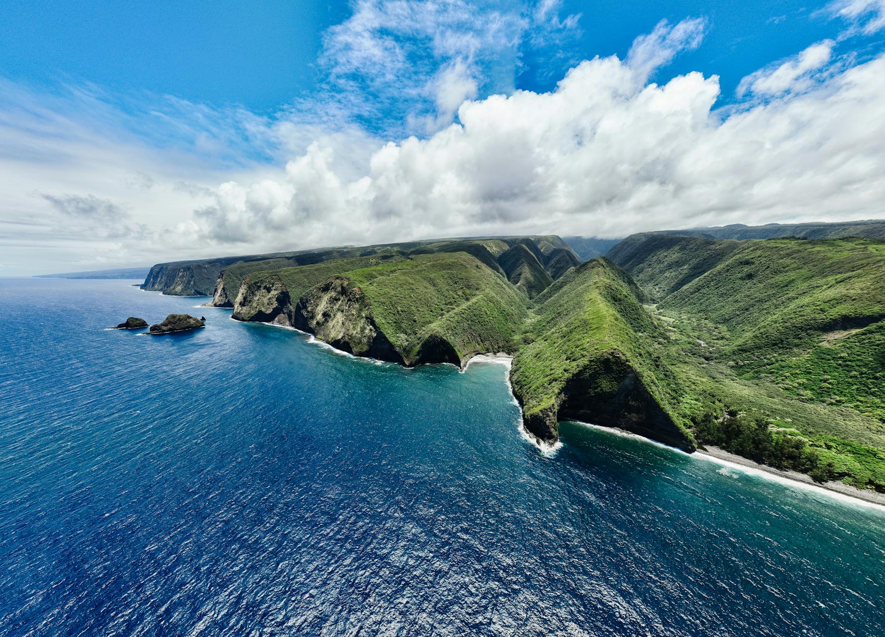 aerial view of cliffs at the hamakua coast big island hawaii