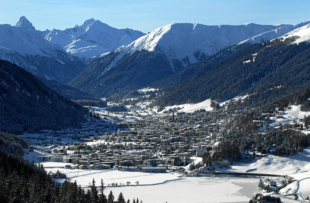 aerial view of davos