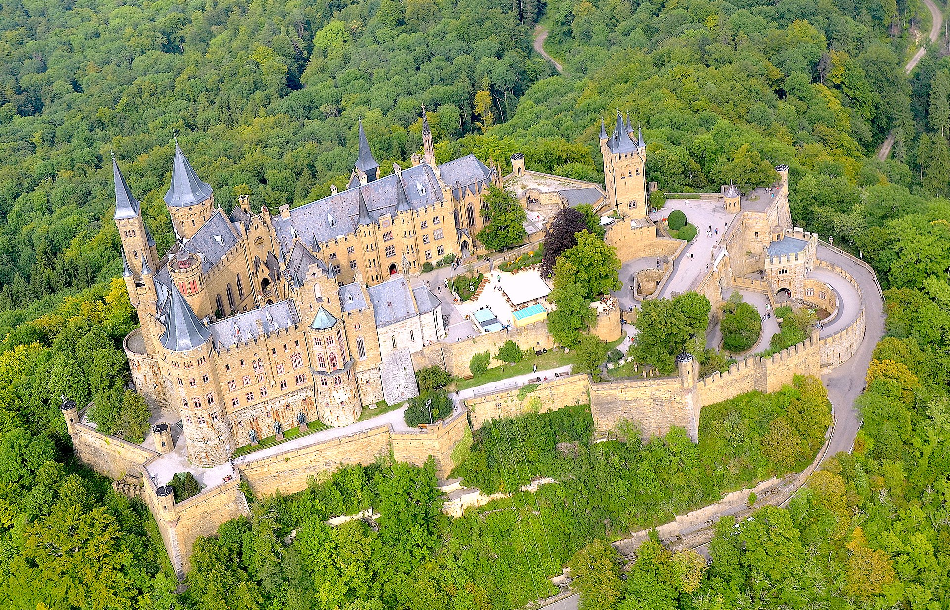 aerial view of hohenzollern castle 2017