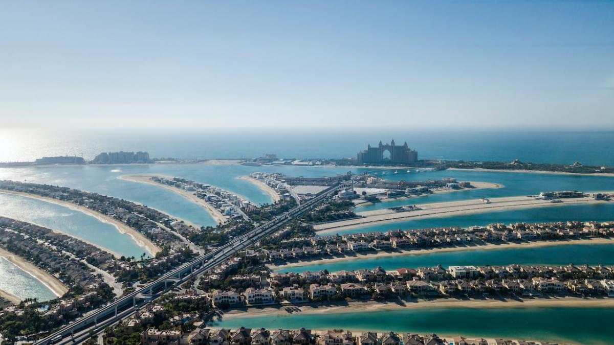 aerial view of palm jumeirah