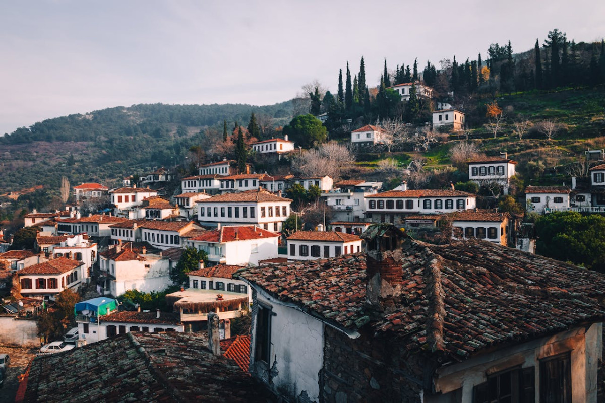 aerial view of sirince turkey