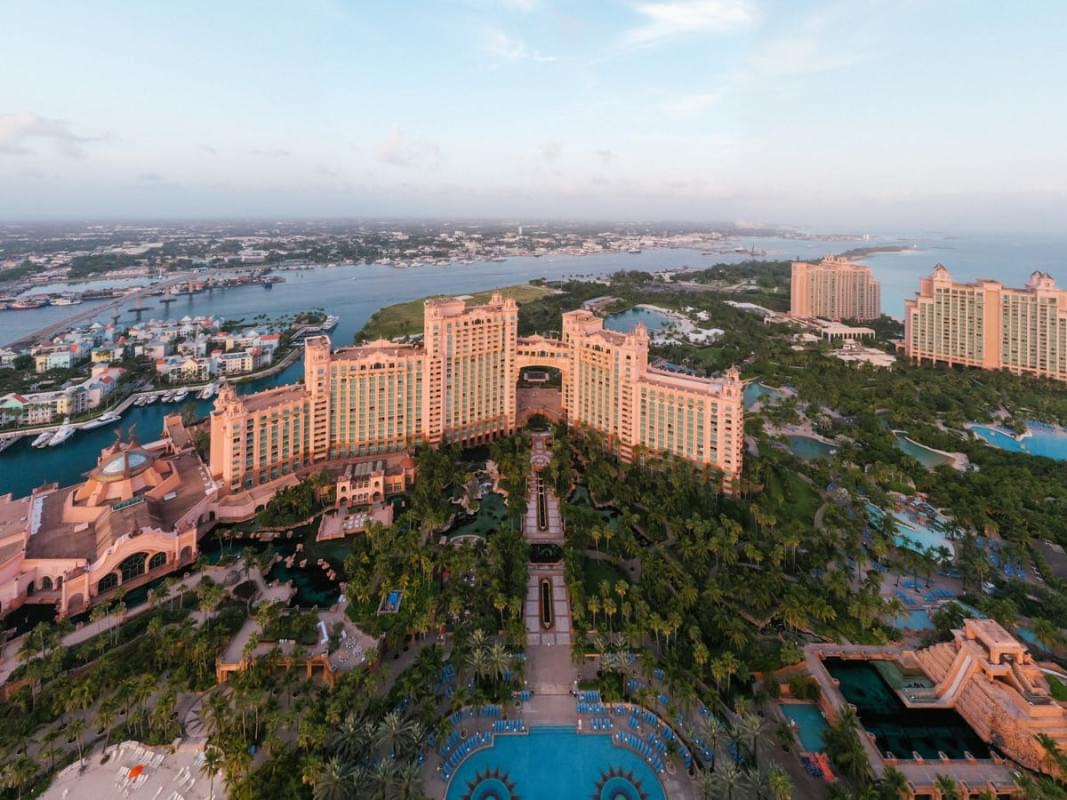 aerial view of the reef at atlantis