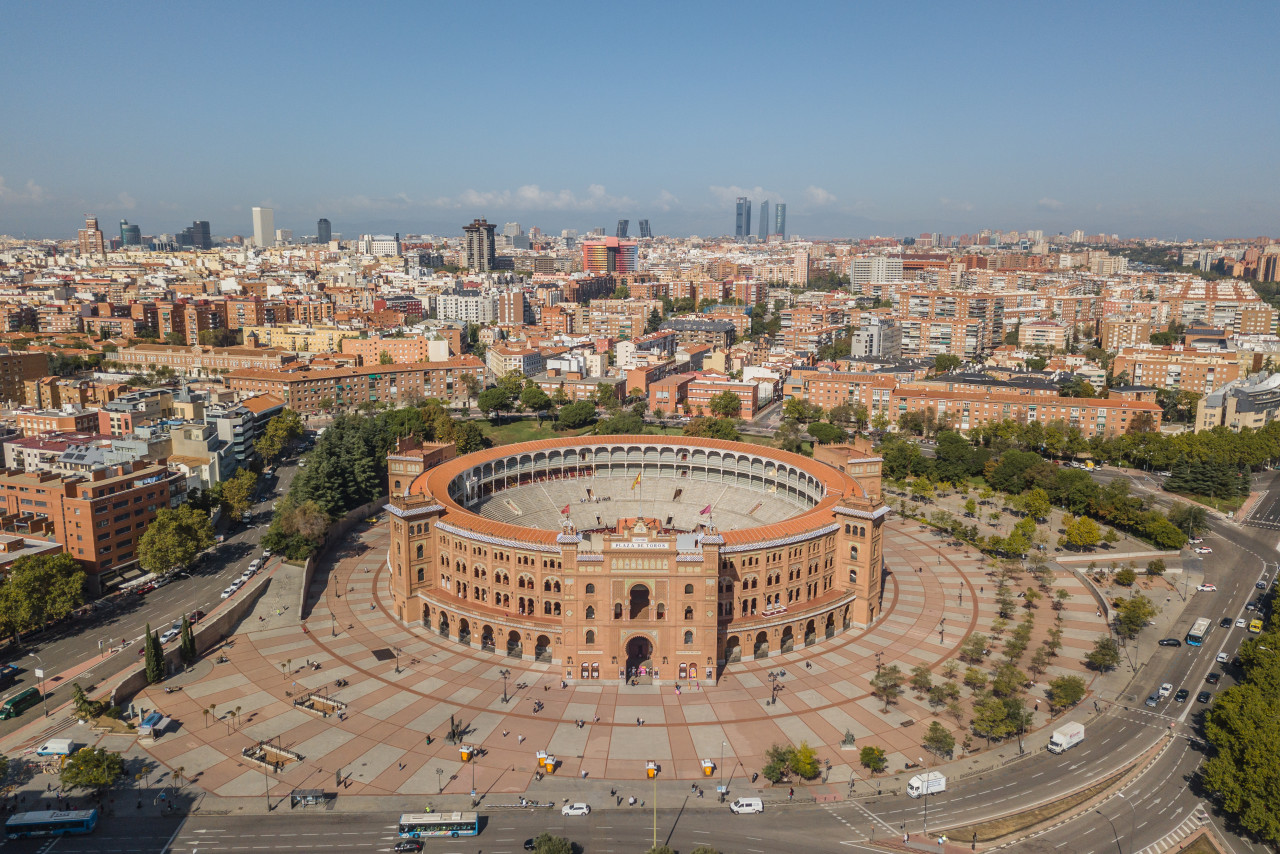 madrid spain october 2018 aerial view plaza de toros madrid