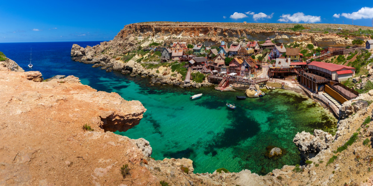 aeril panorama popeye village sunny day malta