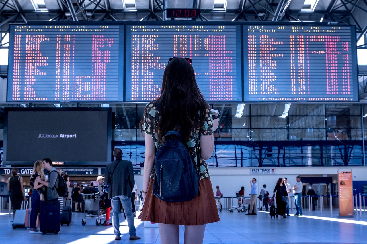 aeroporto donna volo imbarco
