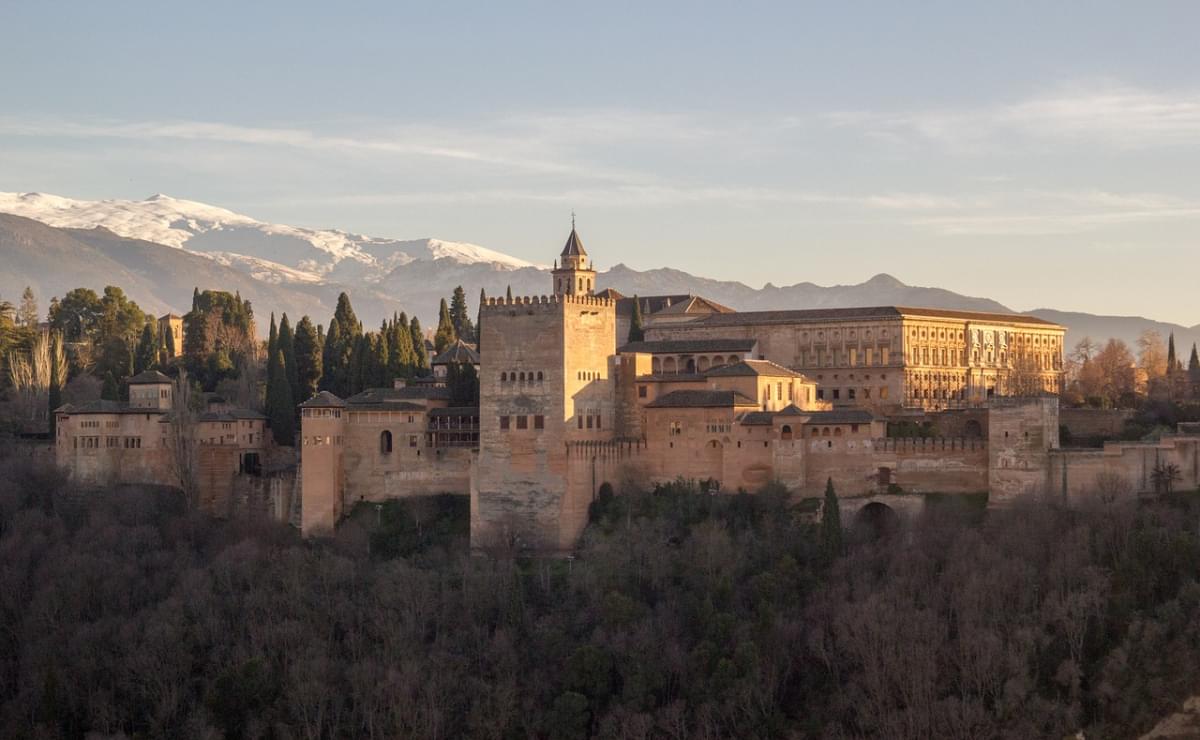 alhambra granada tramonto andalusia