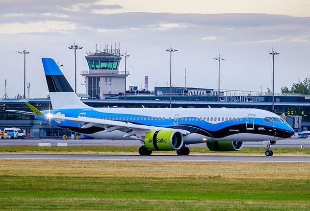 an air baltic flight at riga airport