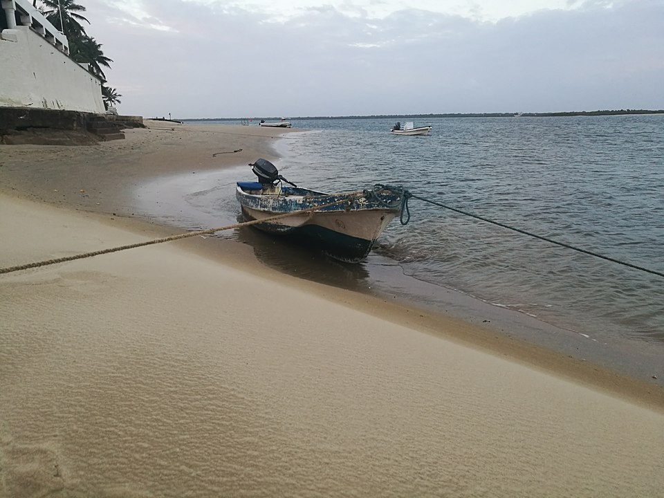 anchored boat in shela village lamu island kenya