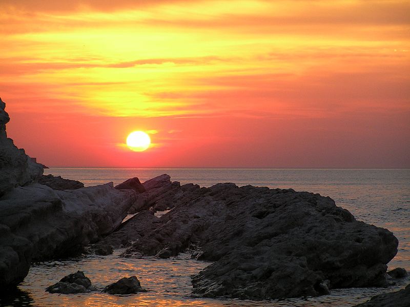 ancona tramonto sul mare al passetto giugno 2005