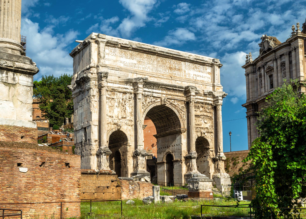antico arco di settimio severo sul foro romano roma italia europa