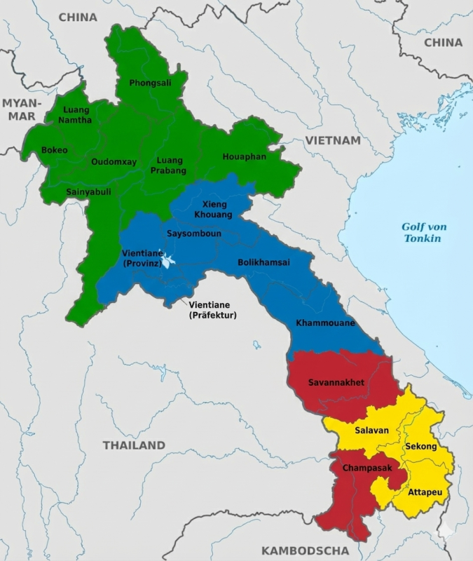 aree geografiche laos
