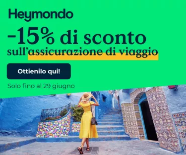 Sconto del 15% sulla assicurazione di viaggio