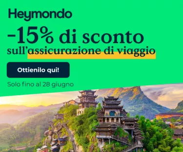 Sconto del 15% sulla assicurazione di viaggio
