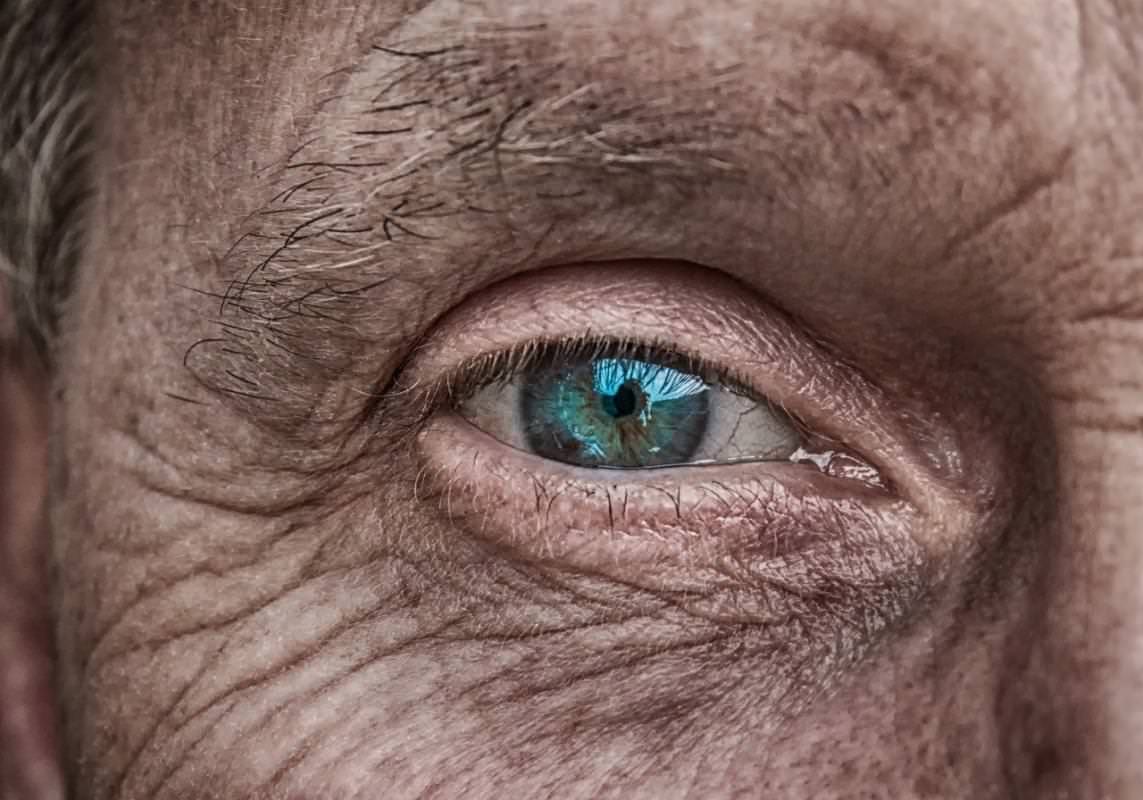 Pelle Occhio Iris Blu Anziani