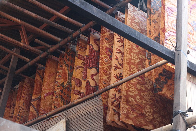 batik clothes hung to dry kauman surakarta