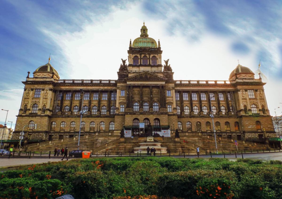 beautiful building national museum city prague czech republic