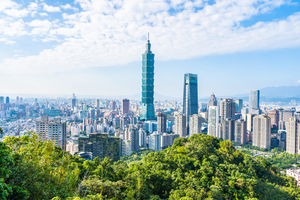 bei paesaggio e paesaggio urbano dell edificio di taipei 101 e dell architettura nella citta