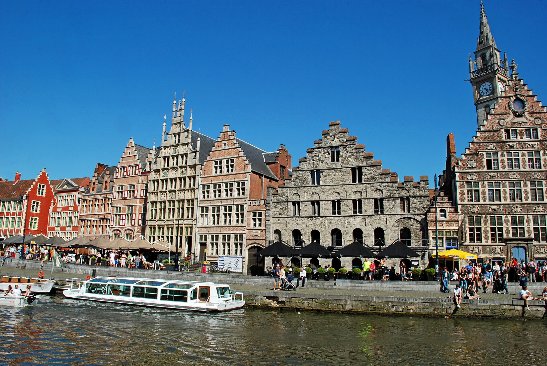 vista delle facciate della stupenda città fiamminga di gand