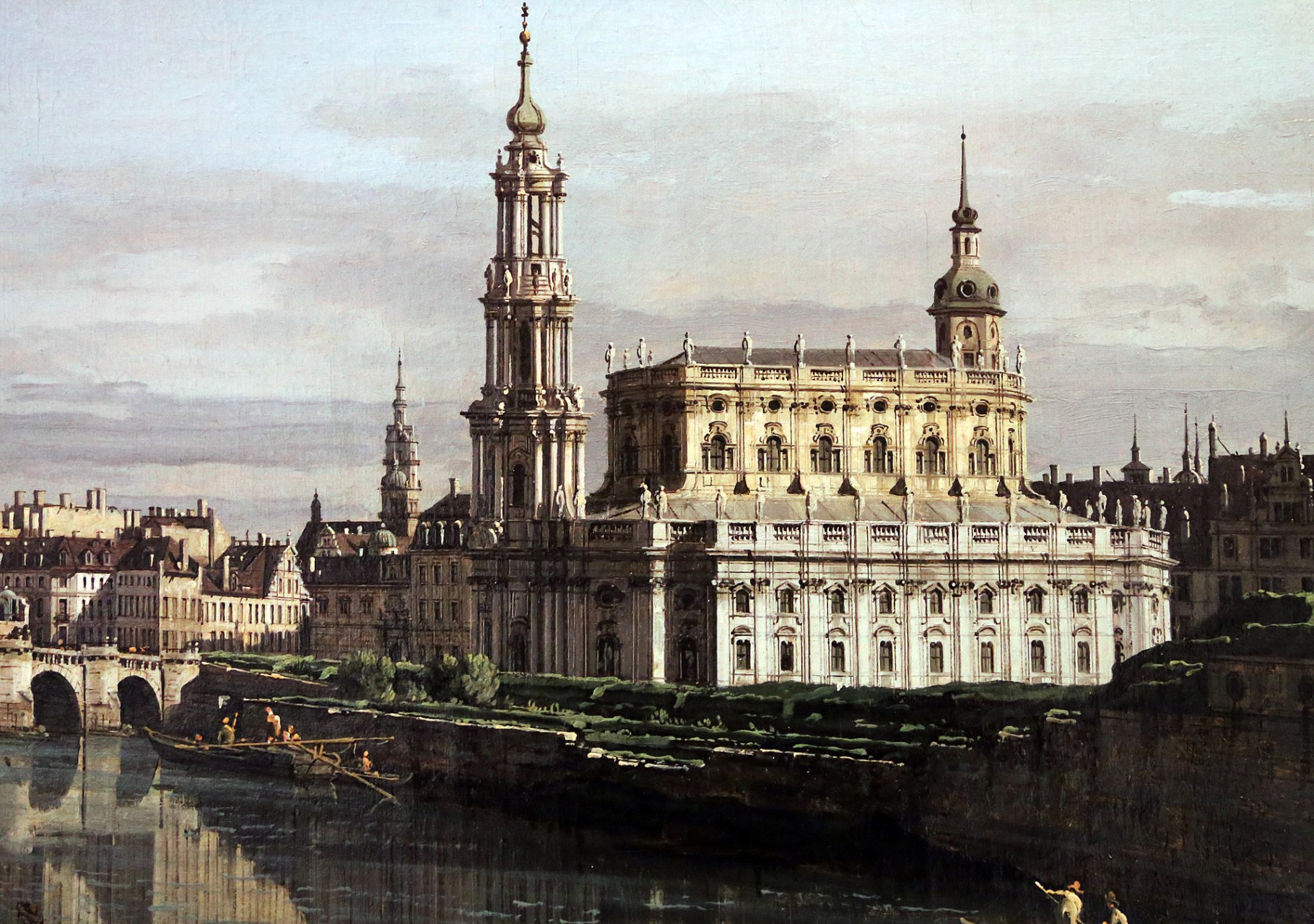 bernardo bellotto dresda dalla riva destra dell elba sotto il ponte di