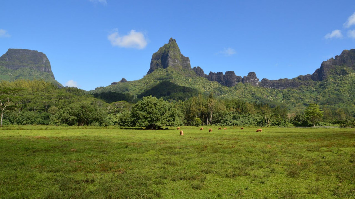 blue sky over a mountain