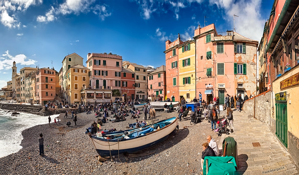 boccadasse genova italia panoramic