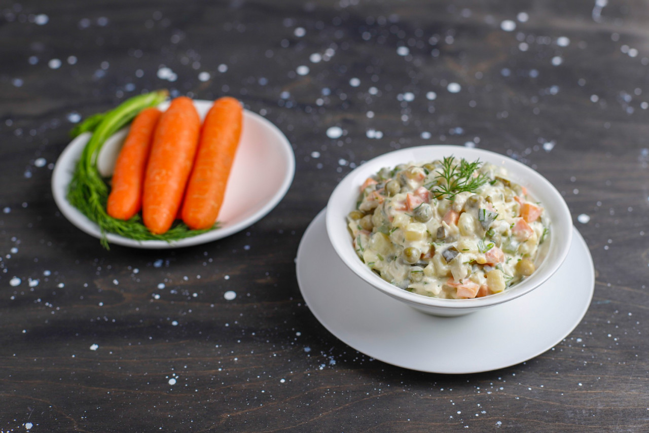 bowl traditional russian salad
