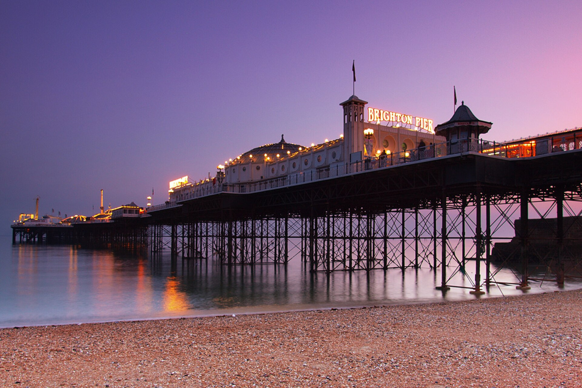 brighton pier at dusk