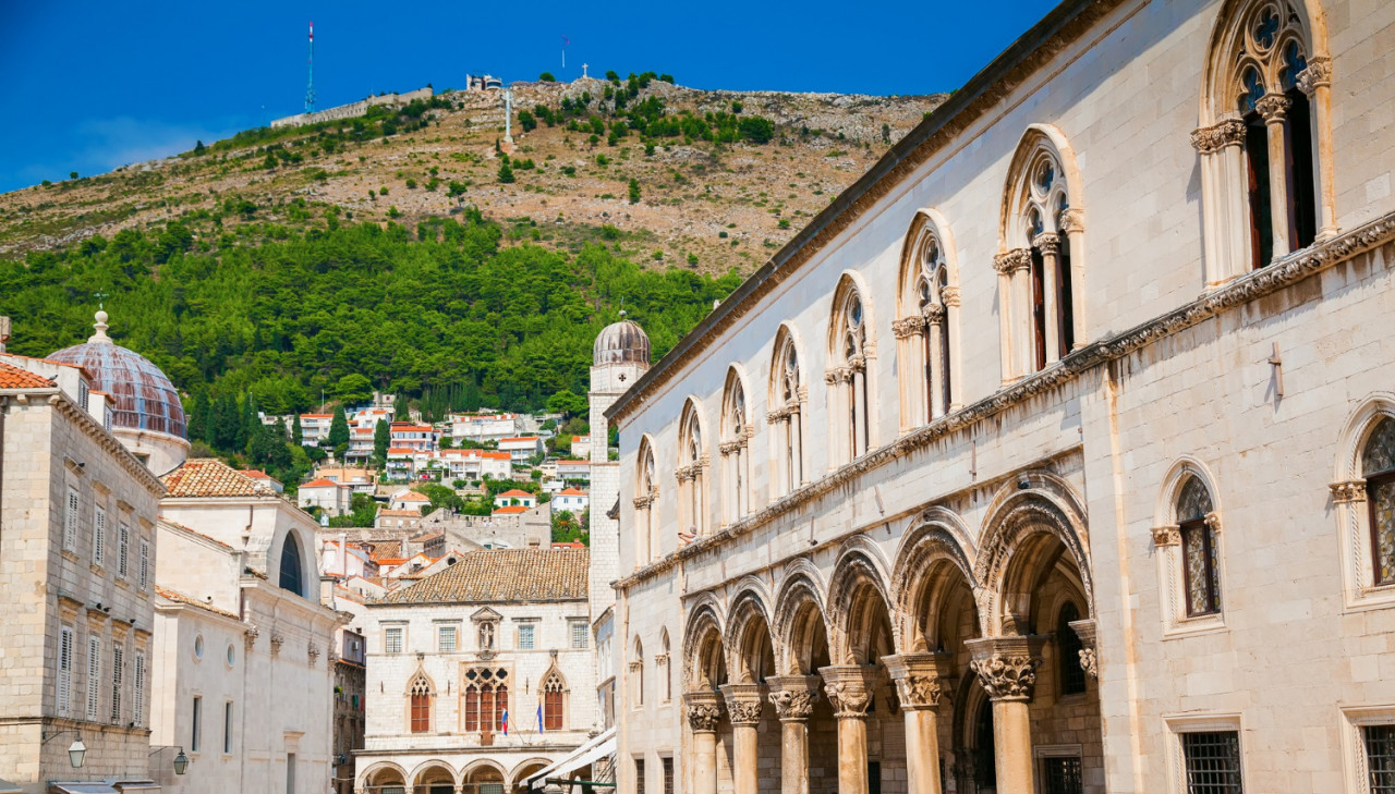 buildings street famous stradun among them rector s palace dubrovnik croatia