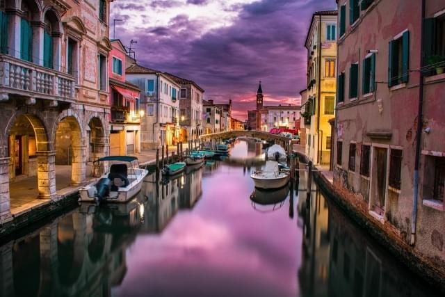 canal grande venezia al tramonto