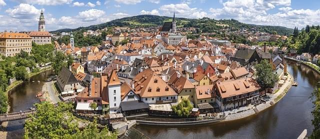 cesky krumlov panorama del centro storico