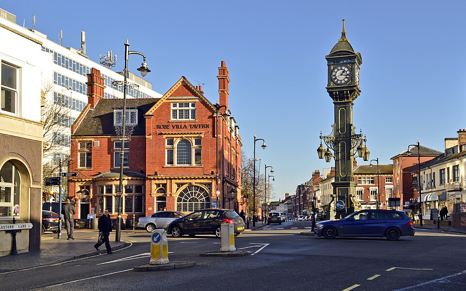 chamberlain clock and the rose villa tavern jewellery quarter birmingham uk
