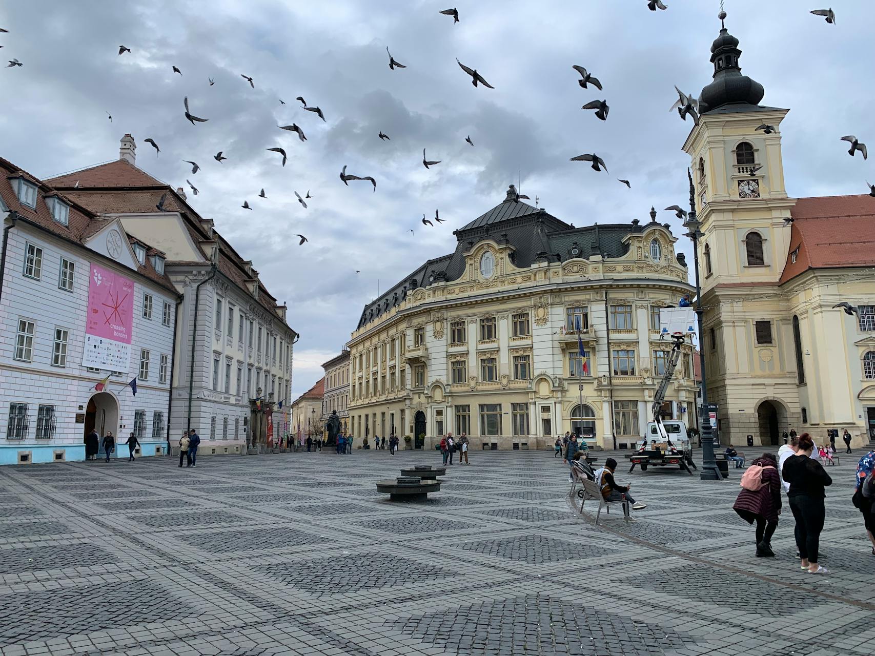 charming sibiu city square in romania