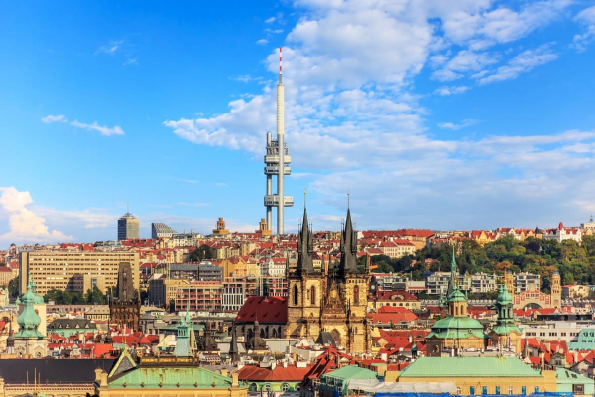 church our lady before tyn zizkov television tower prague