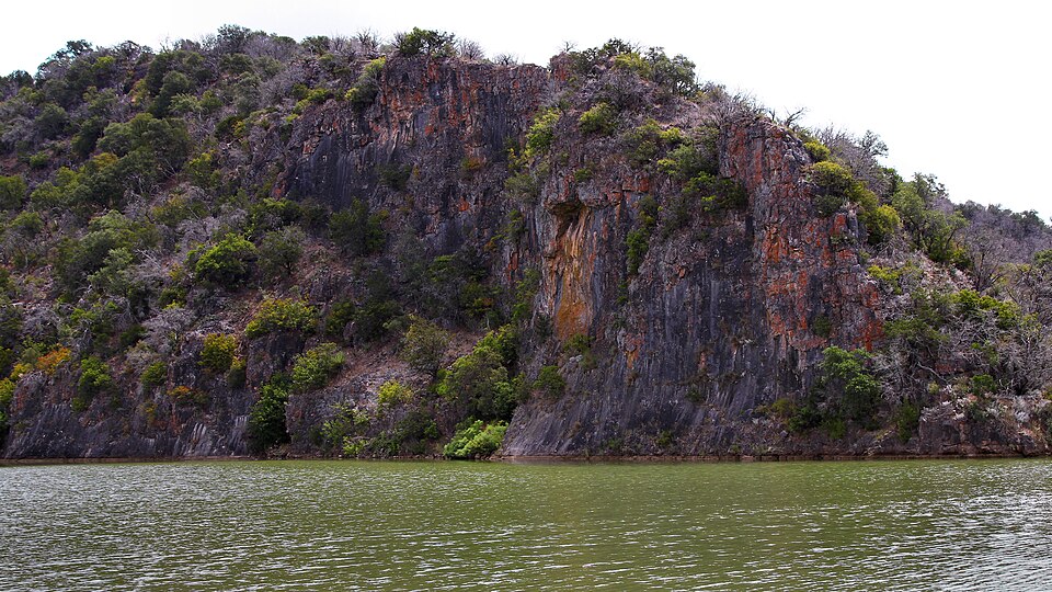 cliffs seen from colorado bend state park texas