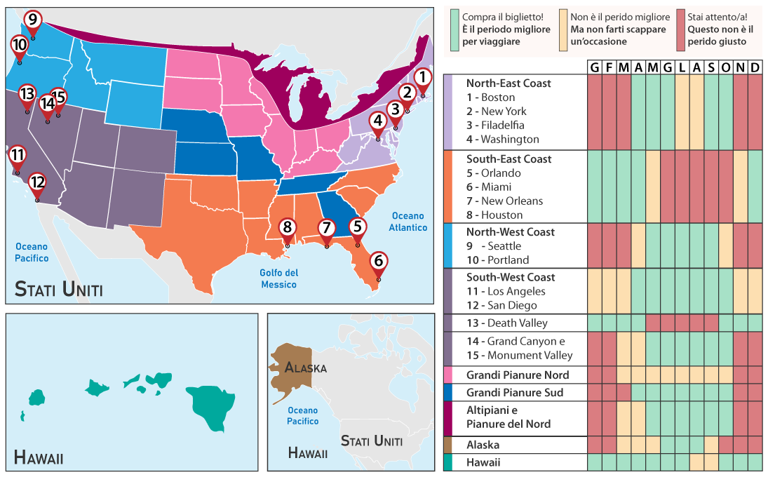 climi e viaggi usa