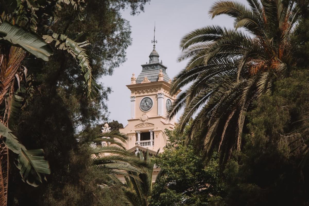 clock tower of malaga city hall