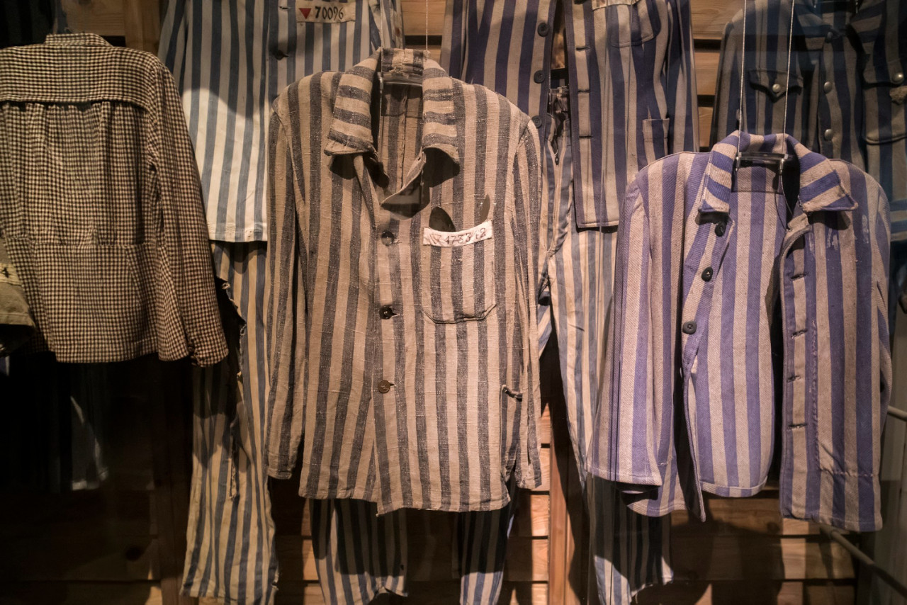 clothing prisoners concentration camps which were destroyed jews prisoners war during world war ii yad vashem jerusalem israel 24 october 2018