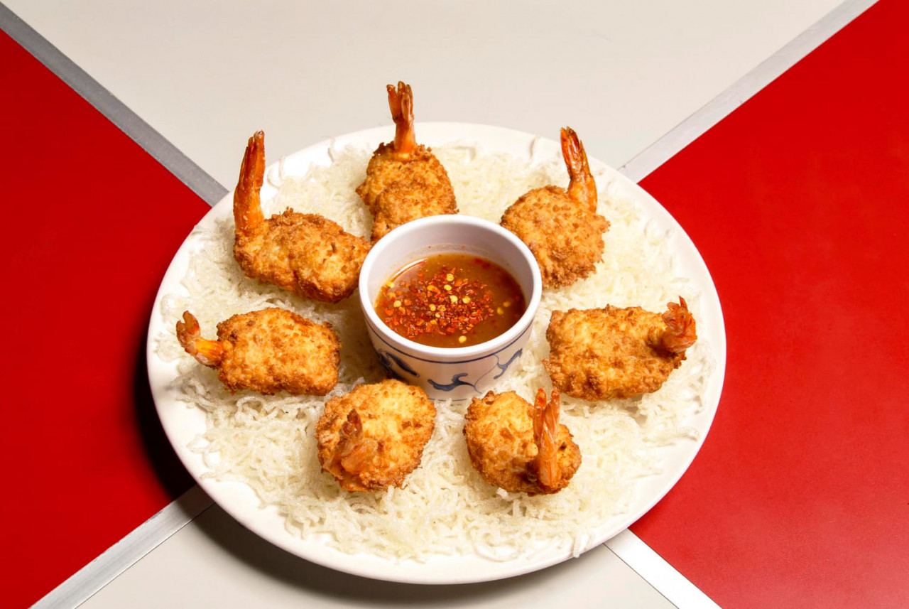 coconut shrimp with spicy sauce coconut breaded shrimp food