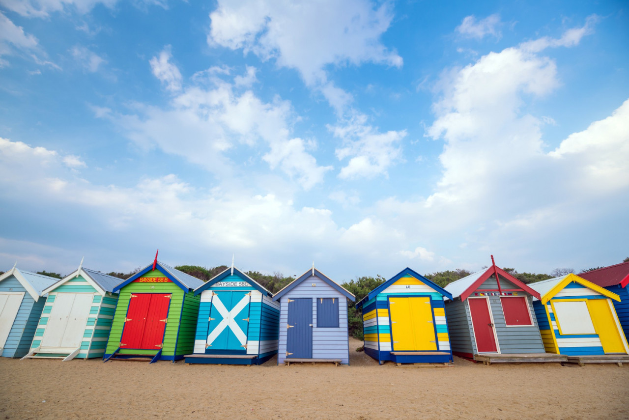 colorful beach house at brighton beach in melbourne australia