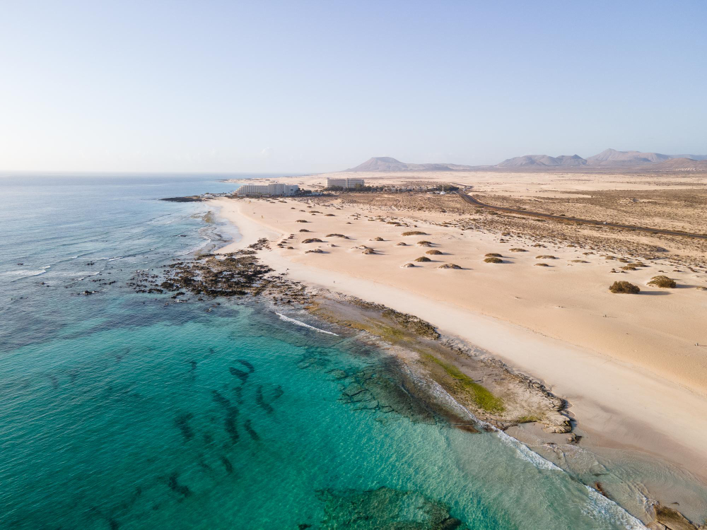 corralejo grandes playas a fuerteventura vista aerea