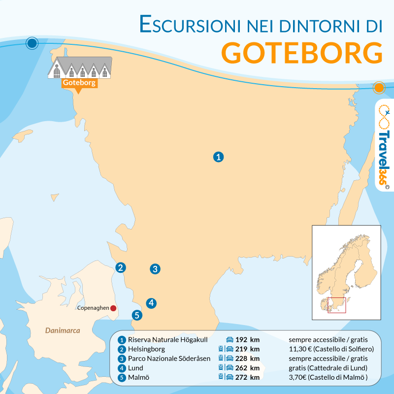 cosa vedere nei dintorni di goteborg mappa delle escursioni