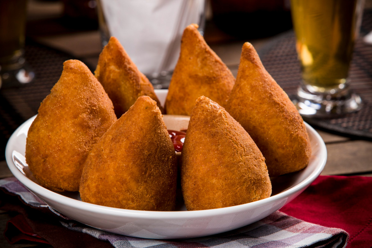 coxinha brazilian snack with bar space
