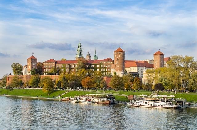 cracovia vista dal fiume vistula