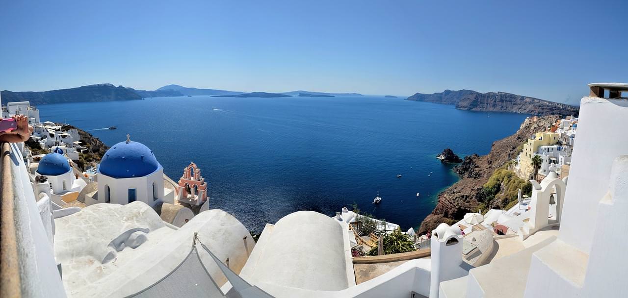 Vulcanica Isola Greca Santorini Una Delle Isole Cicladi Nel Mare Egeo Fira Capitale Isole 143053330