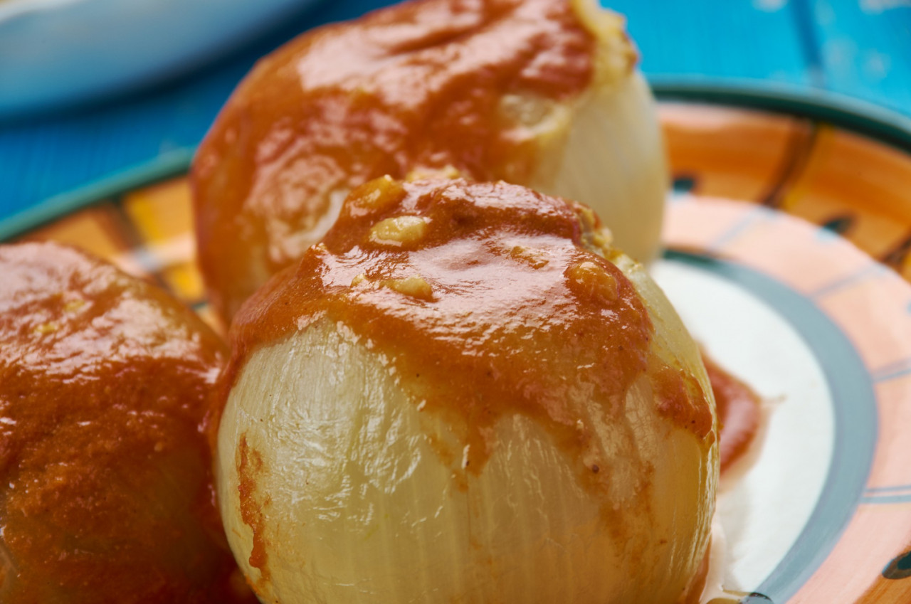 dolma mahshi iraqi stuffed onions with nuts lamb couscous